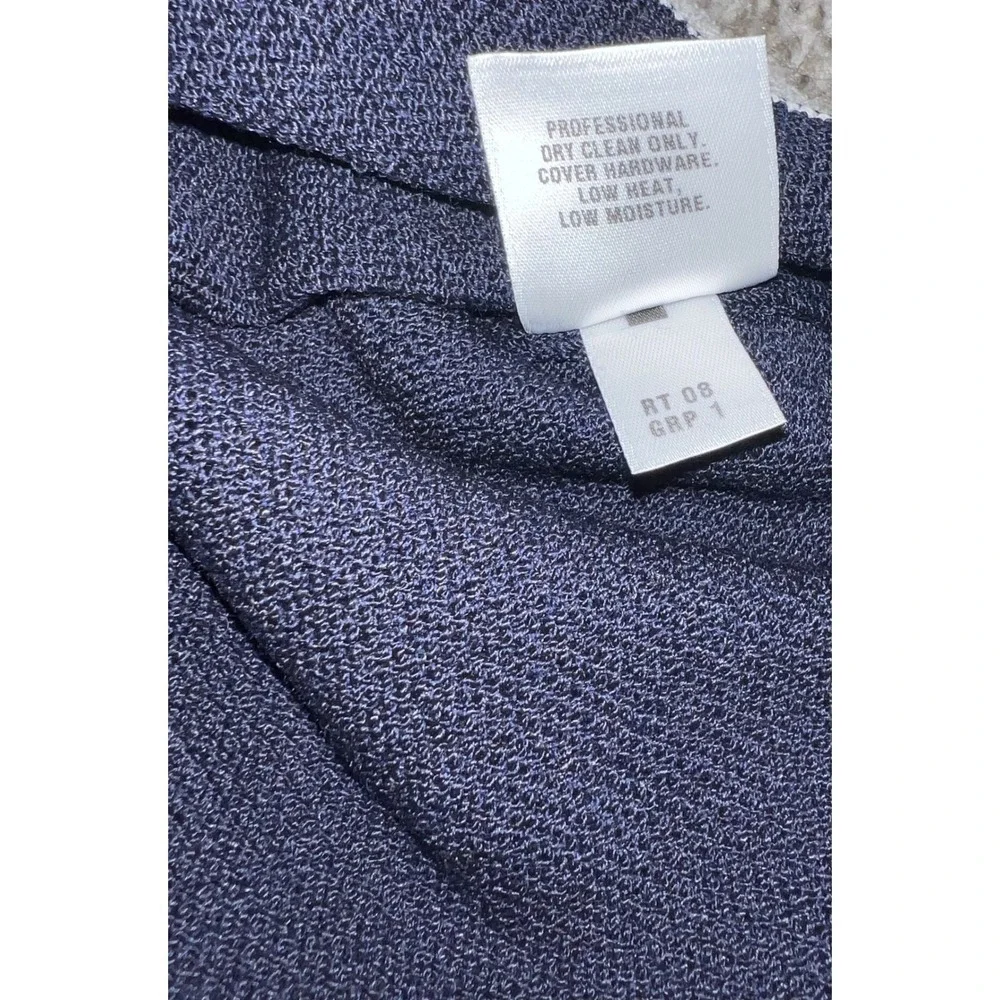 Navy Blue Knit Dress White & Gold Rivet Trim 90s St John Sport Dark Blue sz m - Picture 5 of 5